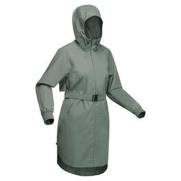 Quechua Women's Long Waterproof Rain Jacket, Image of