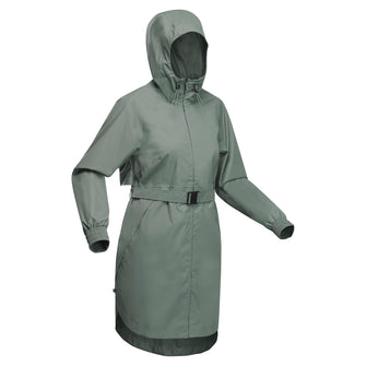 Quechua Women's Long Waterproof Rain Jacket, Image of