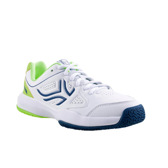 Kids' Lace-Up Tennis Shoes TS530 - White/Yellow, Image of