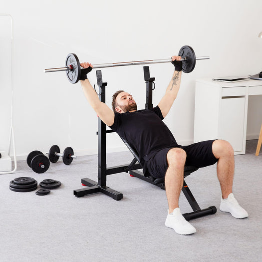 Tiltable Weights Bench with Collapsible Pegs - Bench Press Fold, black Image 1 of 5