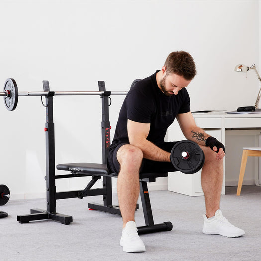 Tiltable Weights Bench with Collapsible Pegs - Bench Press Fold, black Image 2 of 5