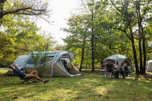 Comfortable Multiposition Camping Armchair, dark petrol blue Image 3 of 5