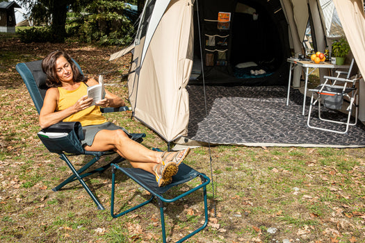 Comfortable Multiposition Camping Armchair, dark petrol blue Image 2 of 5