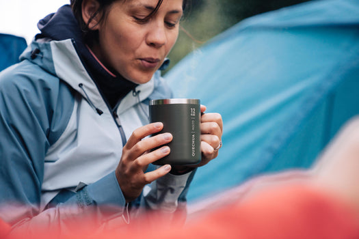 Quechua MH500 0.38 L Isothermal Camping Mug, dark ivy green Image 2 of 3