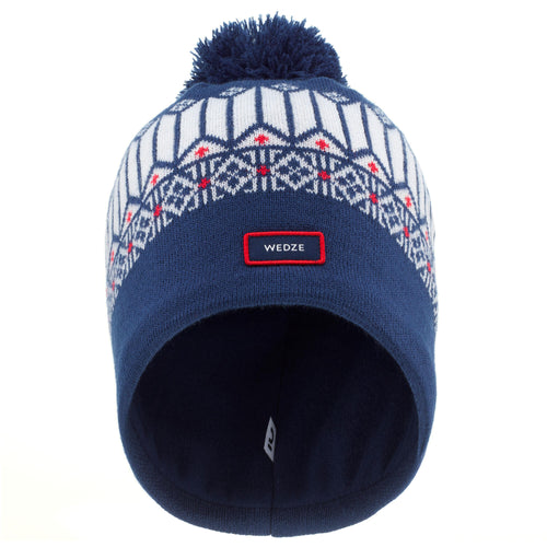 A photo of the Jacquard Ski Hat Pom Beanie in use