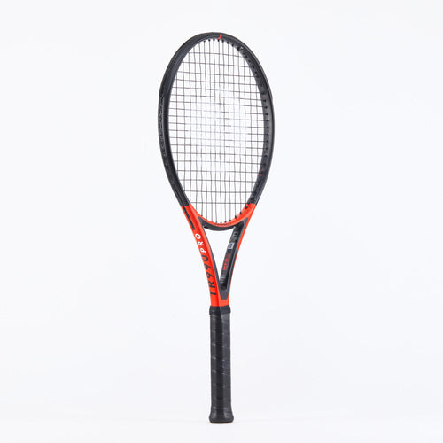 A photo of the Adult Tennis Racket Power Pro TR990 300g - Red Black in use