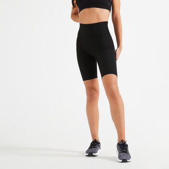 High-Waisted Fitness Cycling Shorts Women's, Image of