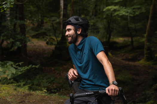 Triban Gravel Cycling and Touring Merino Wool Polo Shirt, chocolate truffle Image 2 of 10