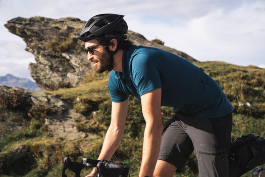 Triban Gravel Cycling and Touring Merino Wool Polo Shirt, chocolate truffle Image 9 of 10
