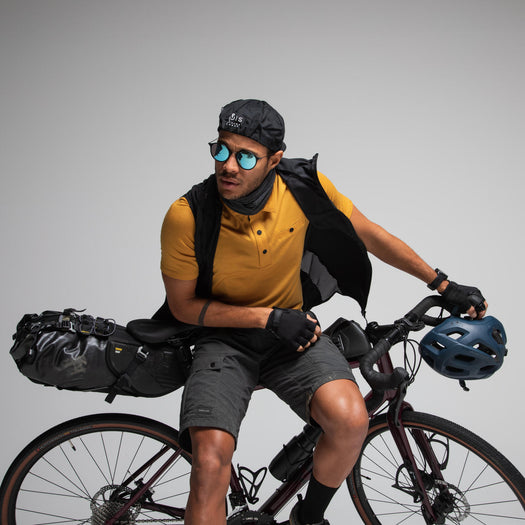 Triban Gravel Cycling and Touring Merino Wool Polo Shirt, chocolate truffle Image 7 of 10