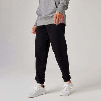 Men's Fitness Jogging Bottoms 500 Essentials - Black, Image of