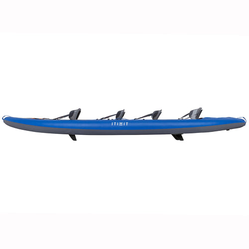 A photo of the Itiwit X100 Inflatable Recreational Touring Sit-on-top Kayak 1 to 4 person 570lb in use