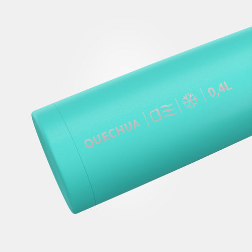 A photo of the Hiking 0.4L Stainless Steel Isothermal Bottle - turquoise in use