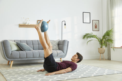 A photo of the 240 mm Diameter Soft Ball - Blue in use