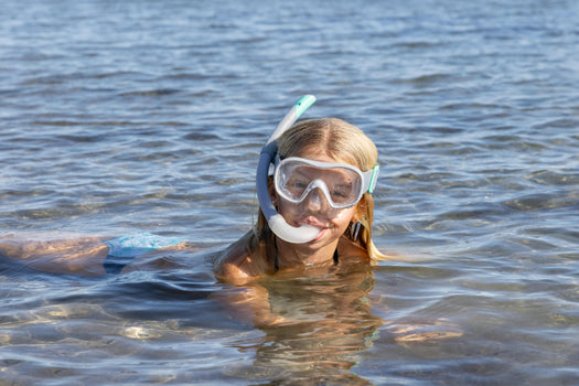 Kids' Snorkelling Fins Mask Snorkel Set SNK 500 -Blue Grey Pastel Mint, pale mint Image 1 of 2