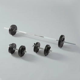 110lb Adjustable Weight Set US Standard with Barbell and dumbbells, Image of
