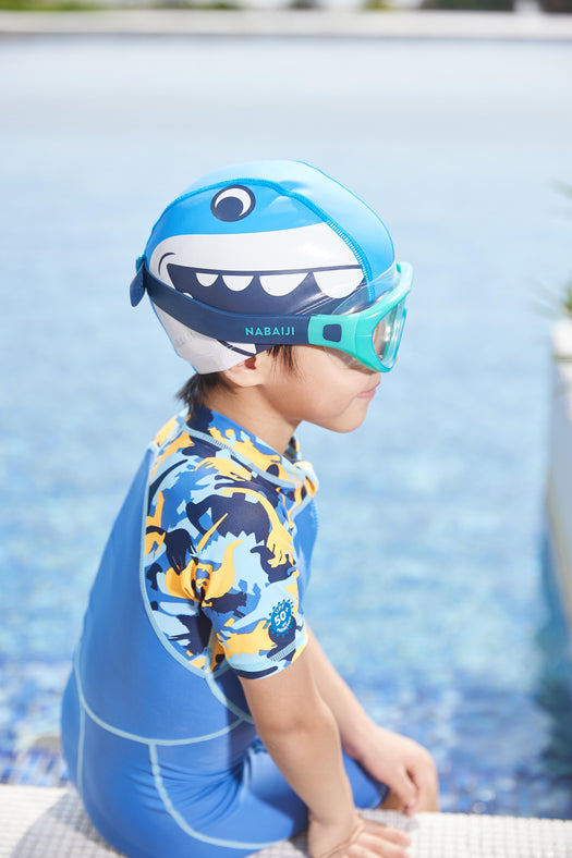 Mesh Silicone Swim Cap, pacific blue Image 4 of 8