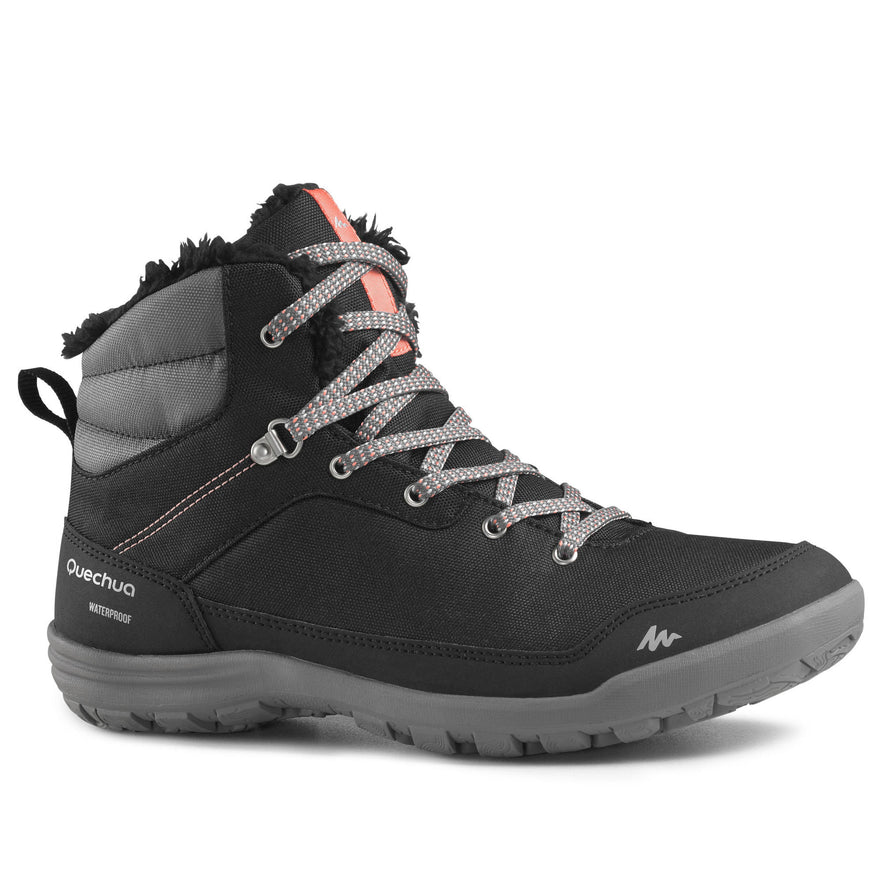 Quechua Women's SH100 MID Warm and Waterproof Hiking Boots Decathlon