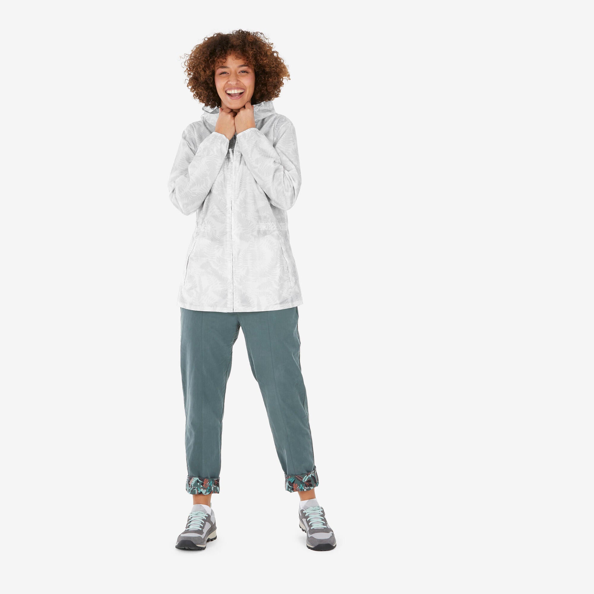 Quechua Women's Raincut Full Zip Windproof and Water-repellent