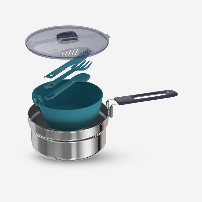 
Quechua MH100 1.1 L Stainless Steel 1-Person Camping Cookset,  Image  of , photo 1 of 9