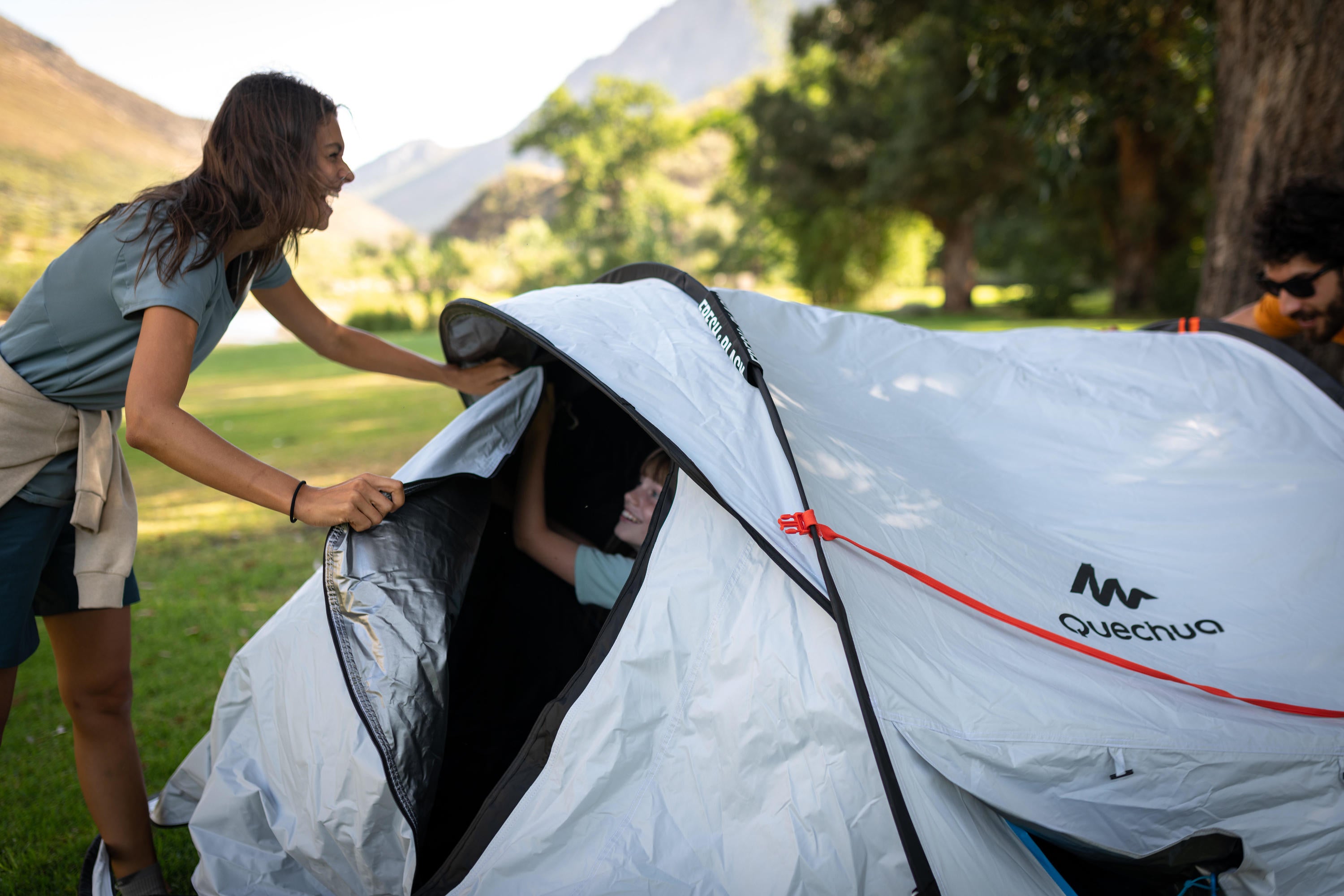 decathlon tarp fresh and black Quechua 2 Second Fresh & Black, 3-Person Instant Pop-Up Tent, Waterproof, White