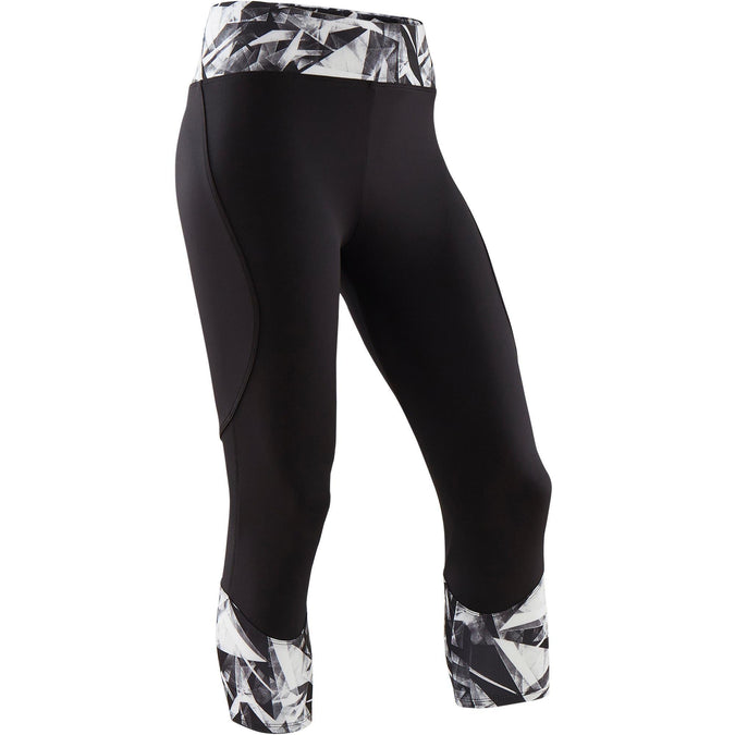 Domyos S500 Breathable Synthetic Cropped Leggings Girls