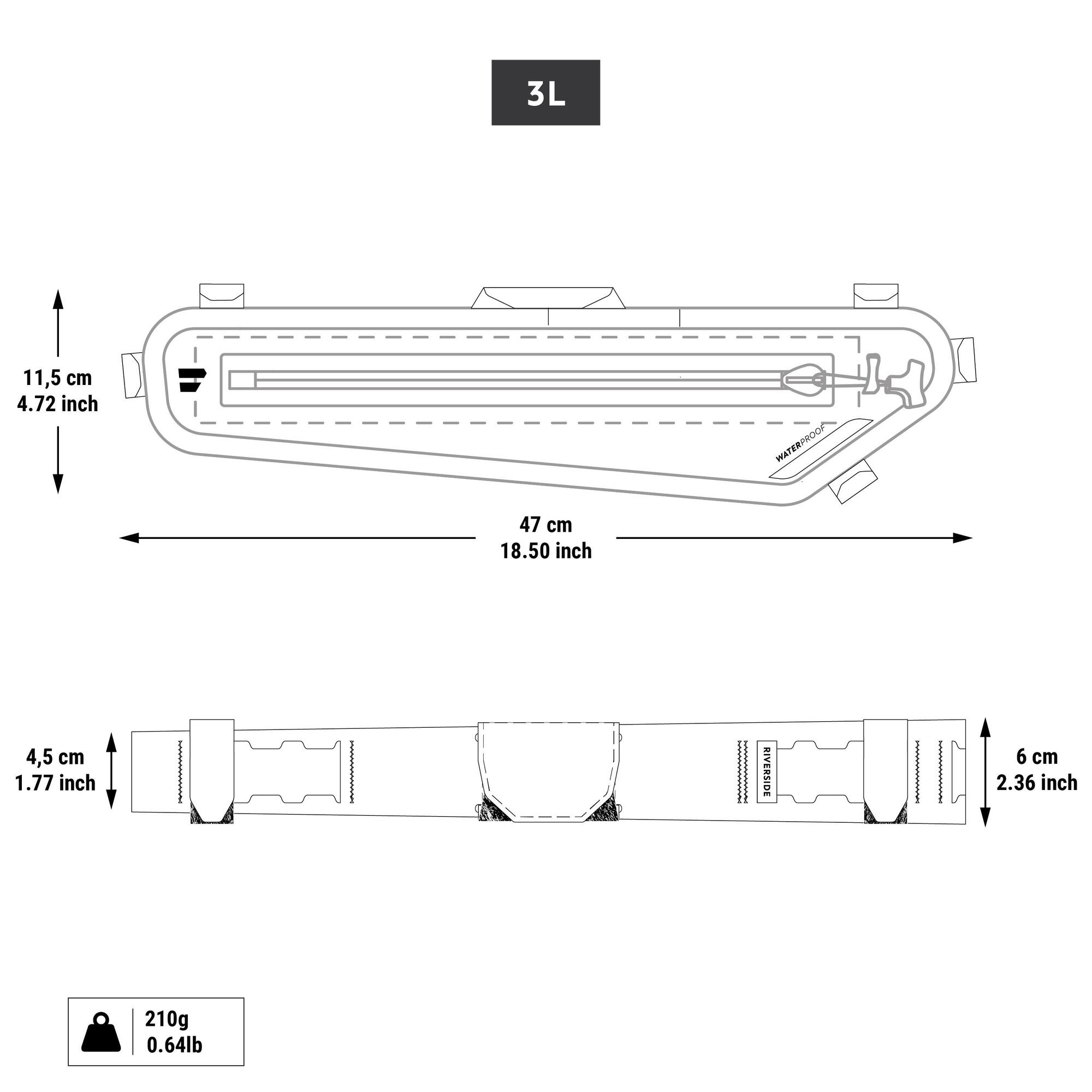 Riverside Bikepacking Half-Frame Waterproof Frame Bag IPX6