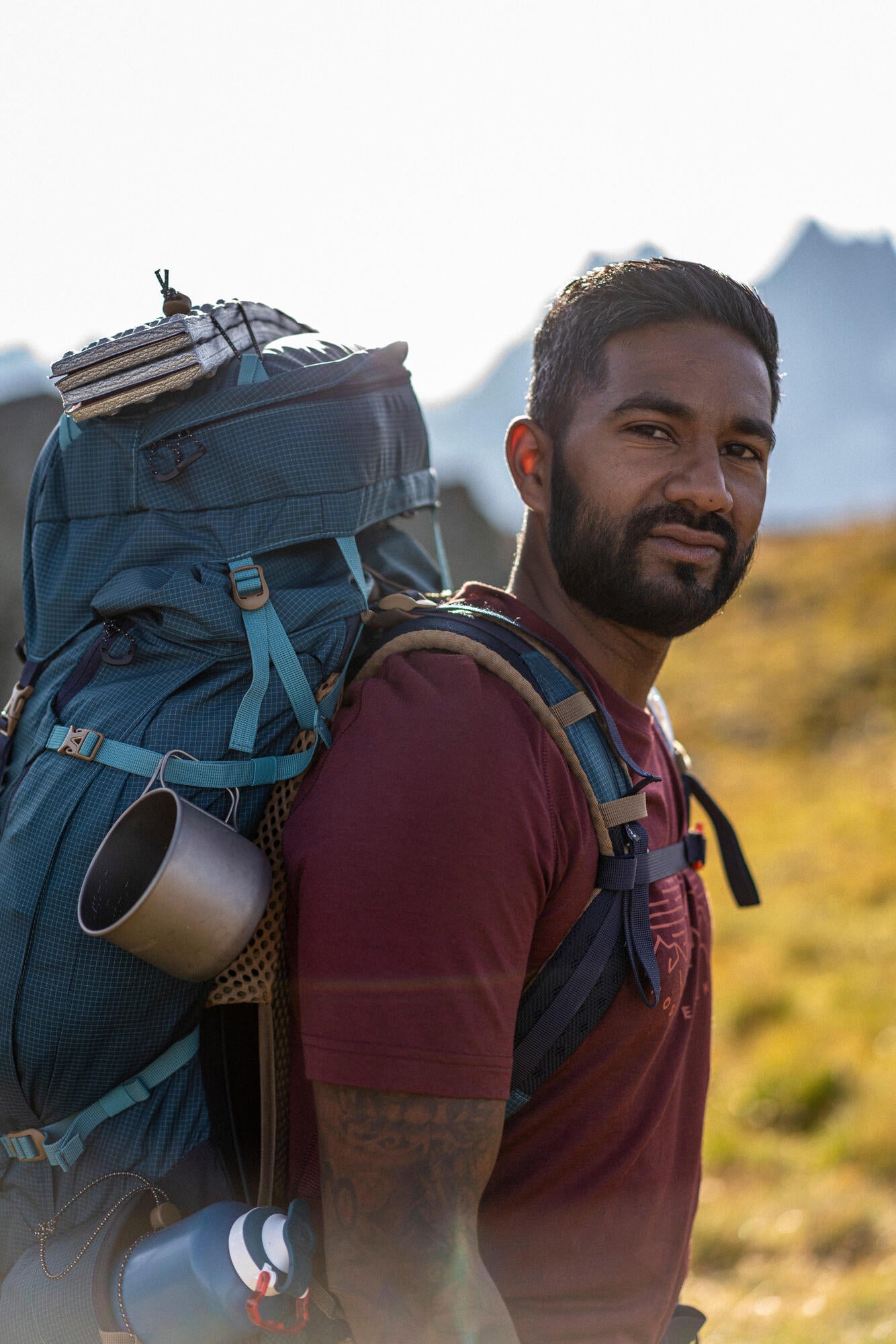 air backpack hiking Simond Men's MT500 Air 50+10 L Backpacking Backpack