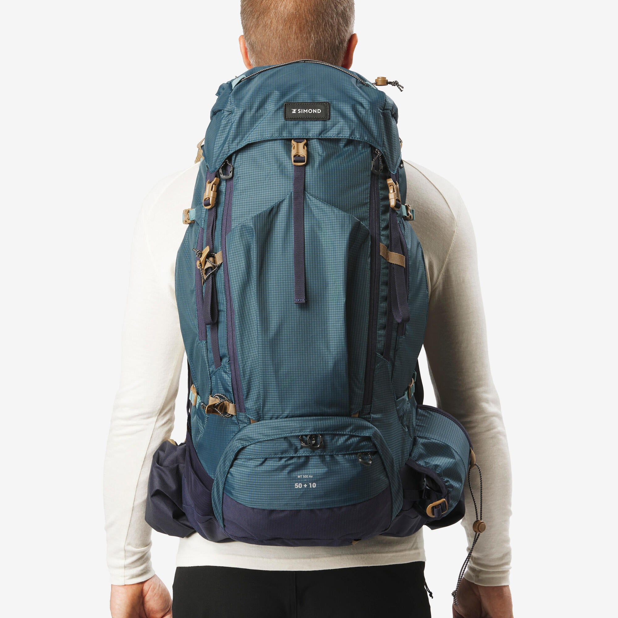 air backpack hiking Simond Men's MT500 Air 50+10 L Backpacking Backpack