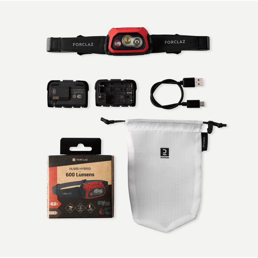 Forclaz HL900 USB V3 600 Lumen Rechargeable Head Torch Decathlon