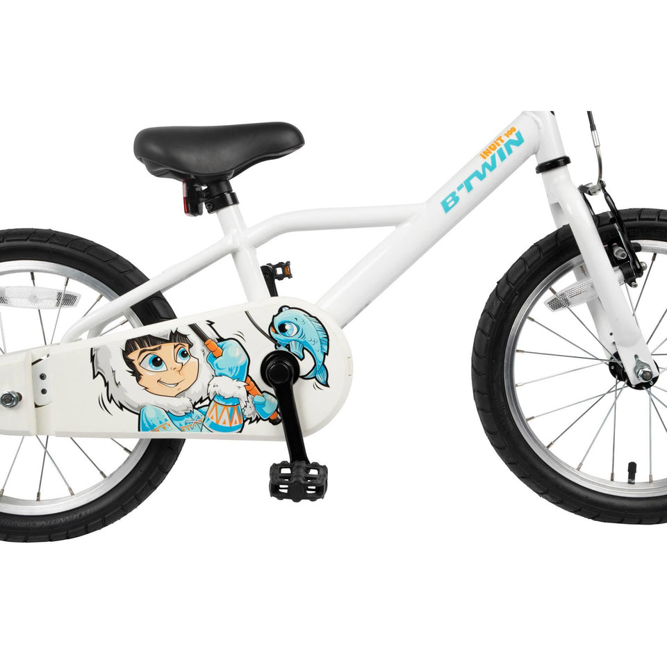 Btwin 100 Frosty Blue Hybrid Bike 16" Kids 3'7" to 4'0" | Decathlon