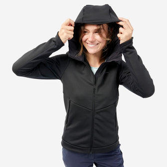 
Quechua Women's Hiking Fleece Jacket - MH520 Hood,  Image  of 