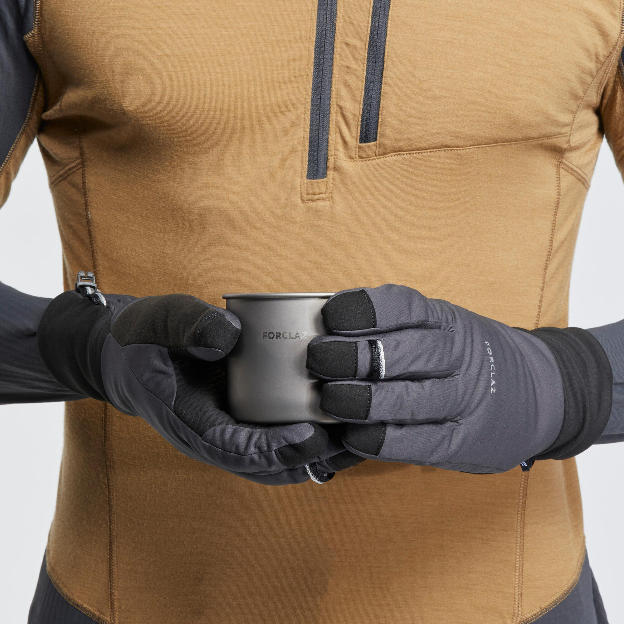 handschuhe forclaz Forclaz Adult Mt900 Backpacking Gloves in Carbon Gray, Size Medium