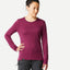 
Forclaz Women's MT500 long sleeve merino wool t-shirt - BURGUNDY,  Image  of 