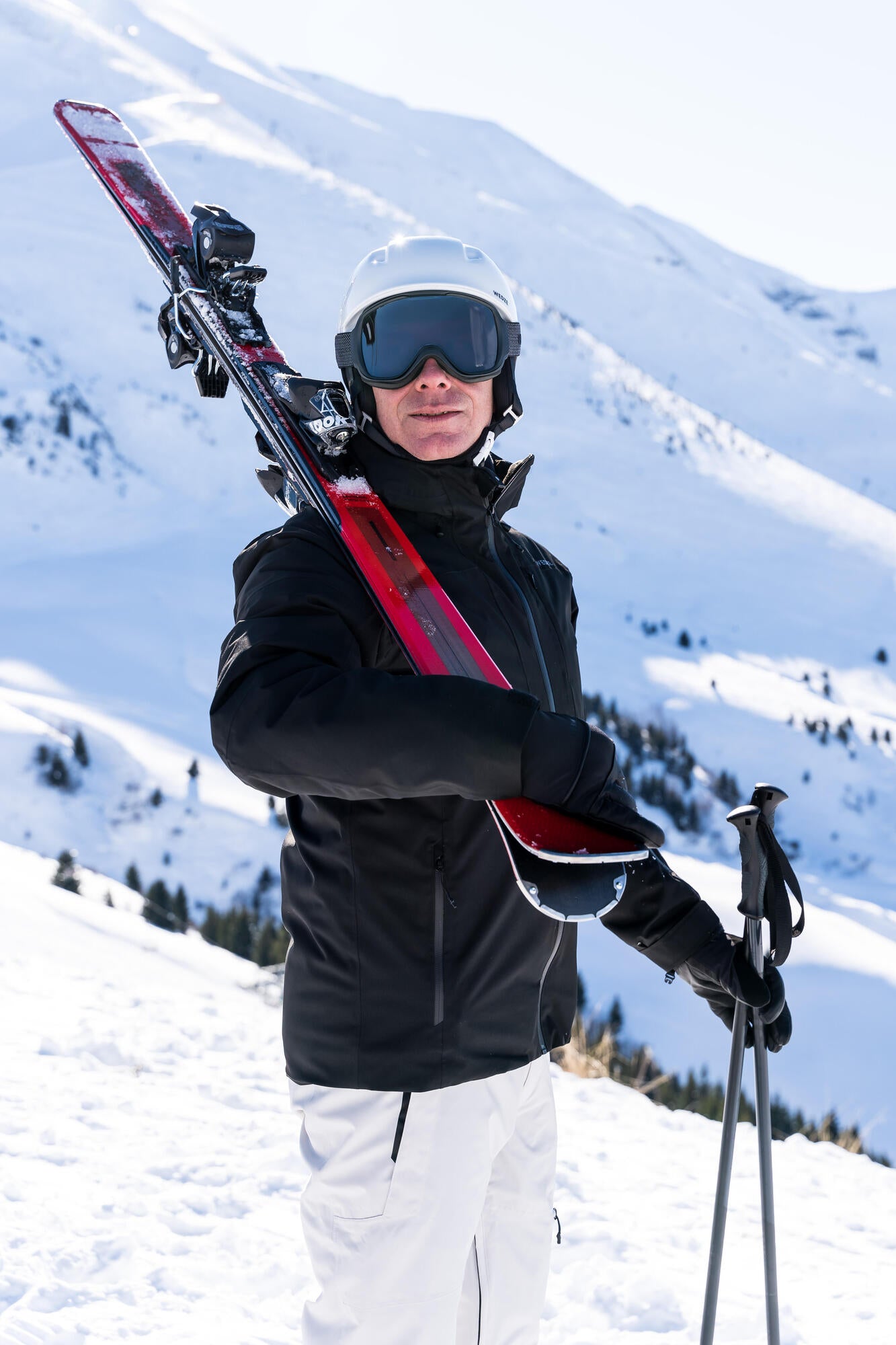 decathlon ski gear Wedze Men's Warm Ski Jacket 500 Smoked Black / M