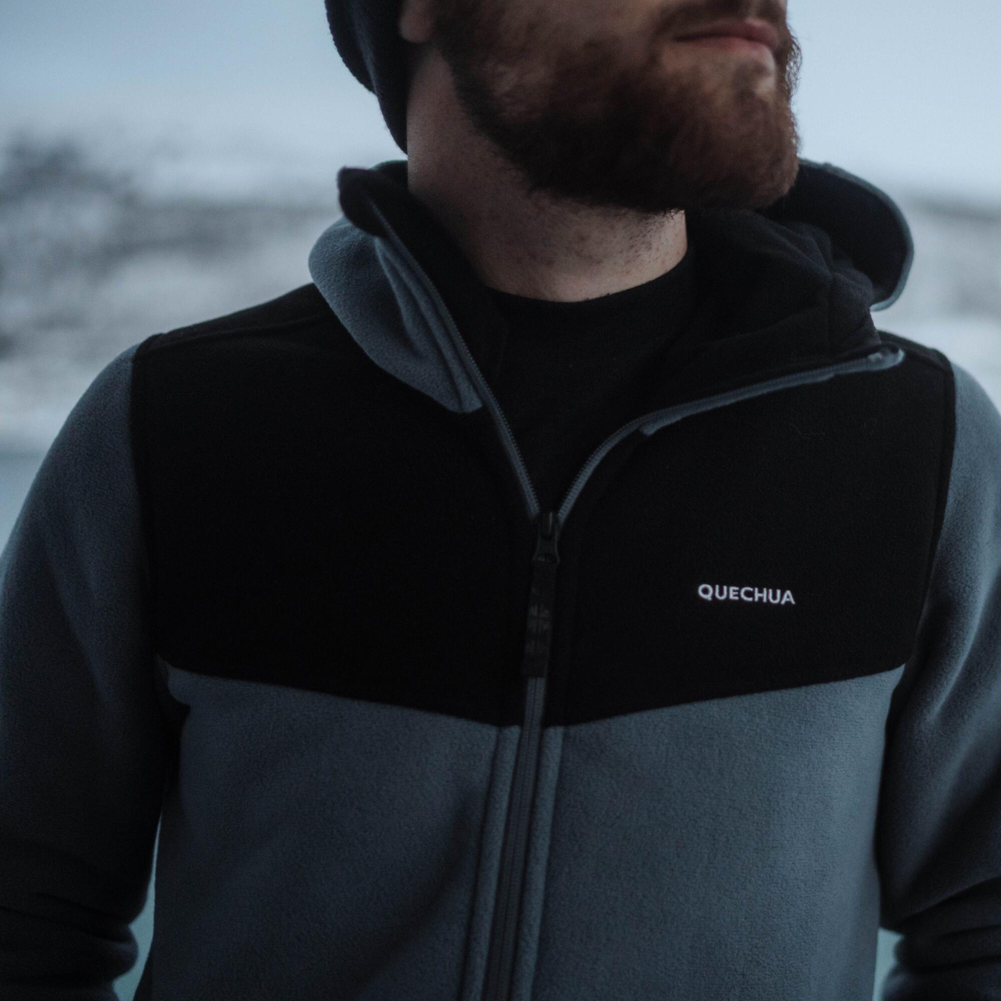 Quechua トレイルジャケット 黒/灰色　L Quechua Men's NH500 Warm Hiking Fleece Jacket – Decathlon