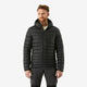 Black - Forclaz Men's mountain and Backpacking padded and hooded jacket - MT500 14°F
