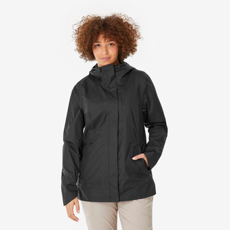 Quechua Women's Hiking Waterproof Jacket NH500 - Green,  Image  of
