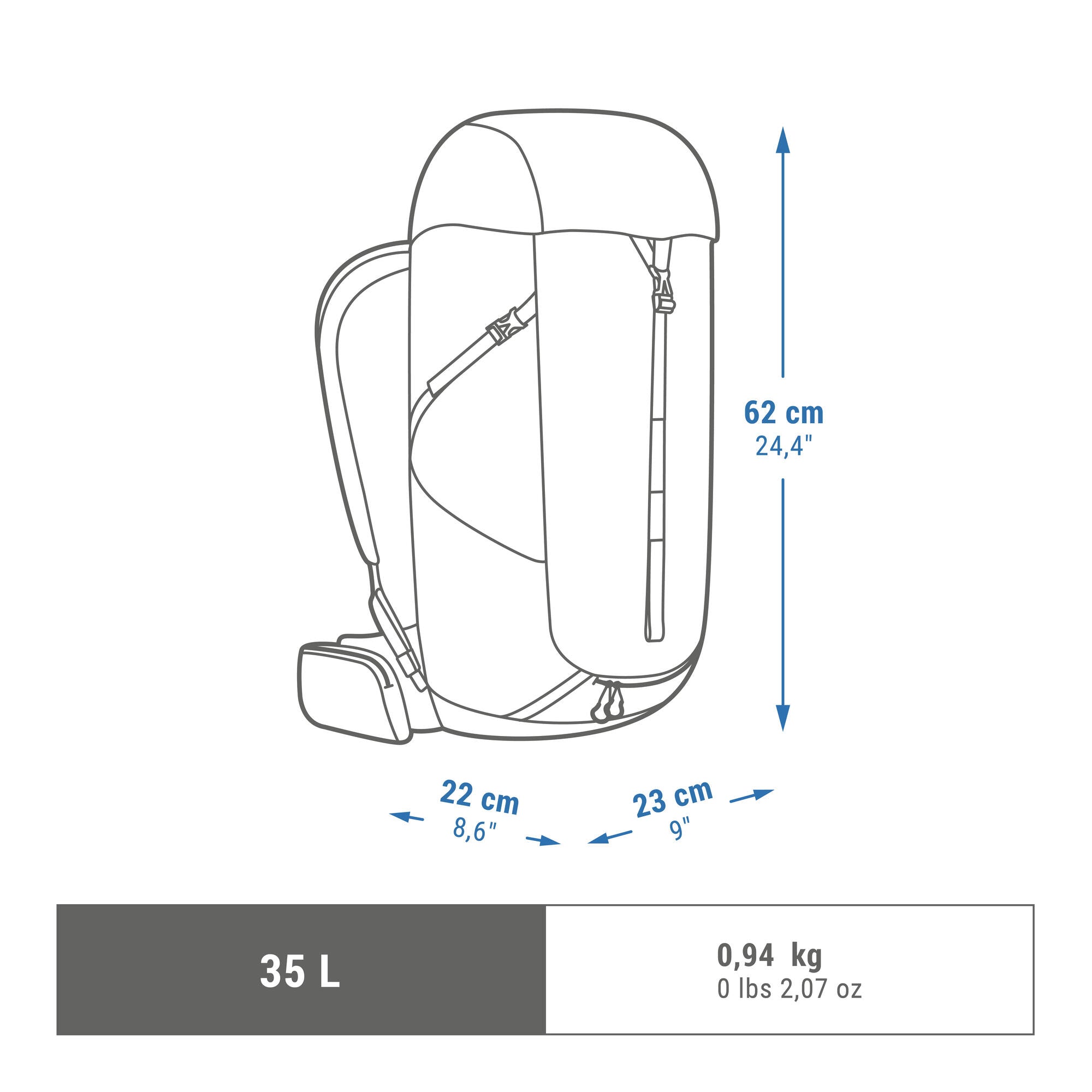 Quechua MH100 35L Hiking Backpack Decathlon Quechua MH100 35L Hiking Backpack Decathlon
