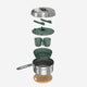 Dark Green Gray - Quechua Stainless steel non-stick camping cookset 500 for 2 people - 15-piece