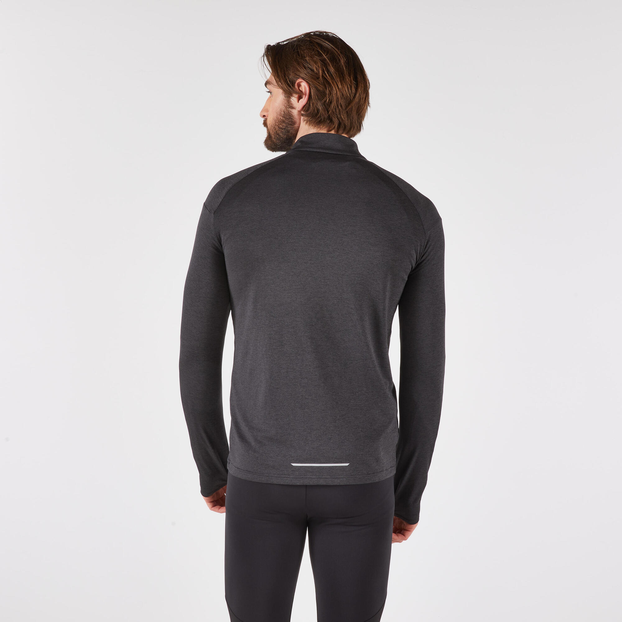 Kiprun Men's 100 Long-Sleeved Half-Zip Running T-shirt – Decathlon