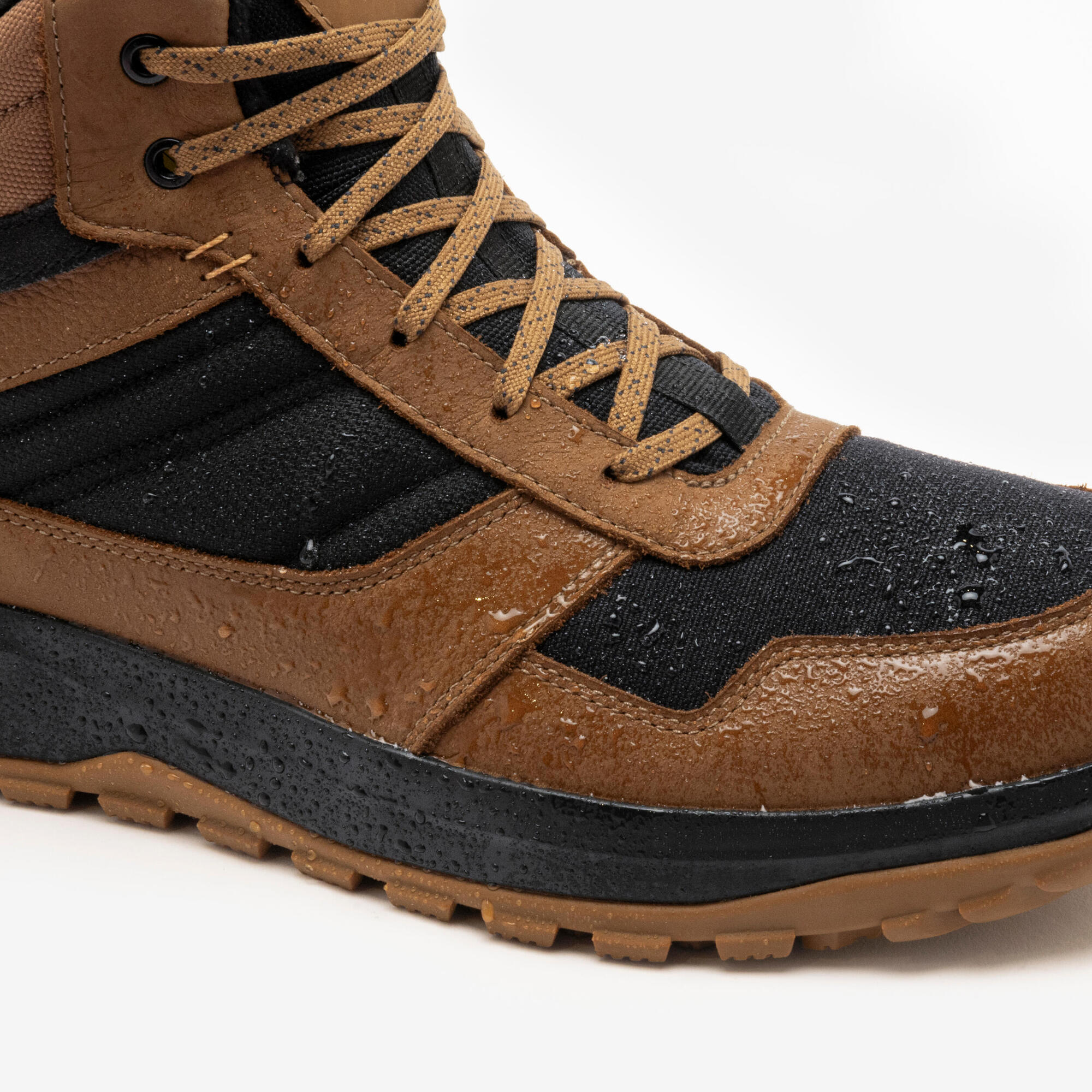 km_5914 Quechua Men's NH500 Warm Waterproof Mid Leather Hiking Boots