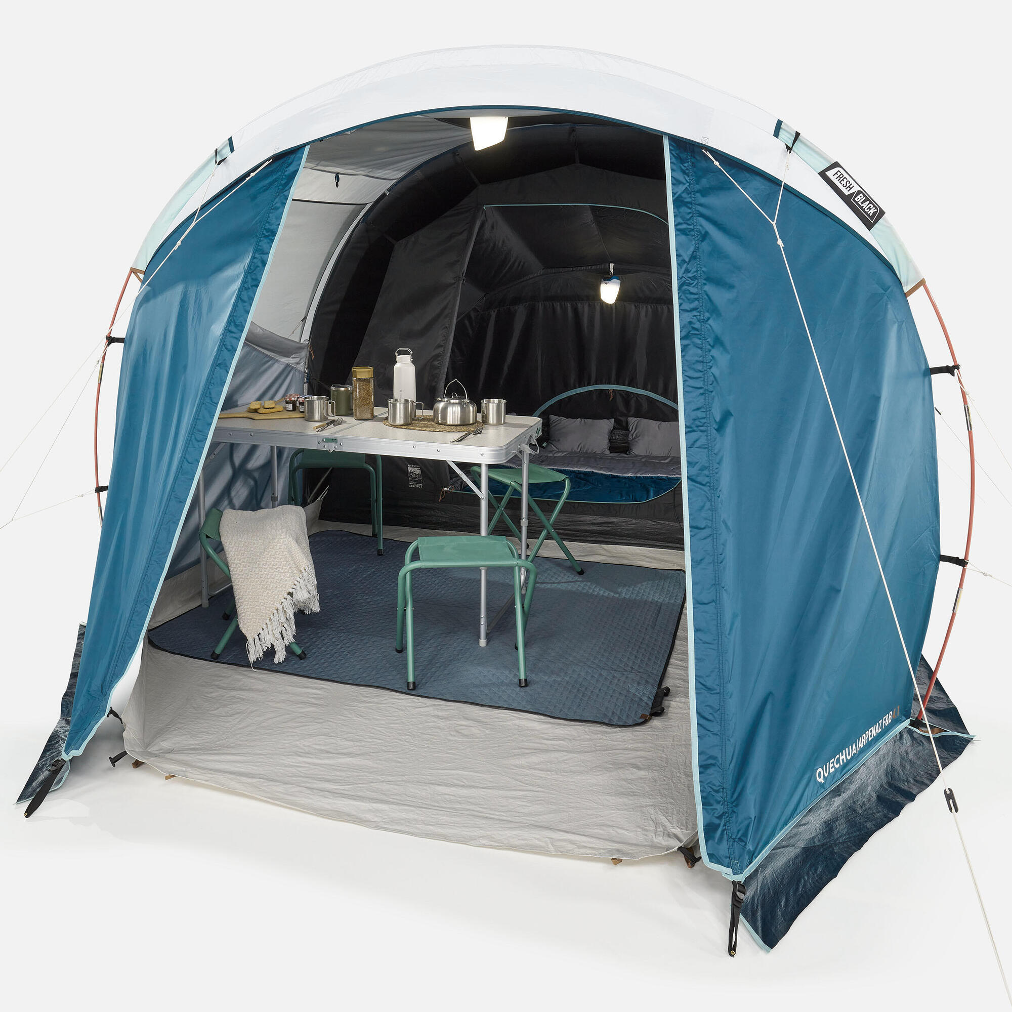 black tent decathlon Quechua Arpenaz Fresh & Black Family Camping Tent 4 Person 1 Bedroom – Decathlon