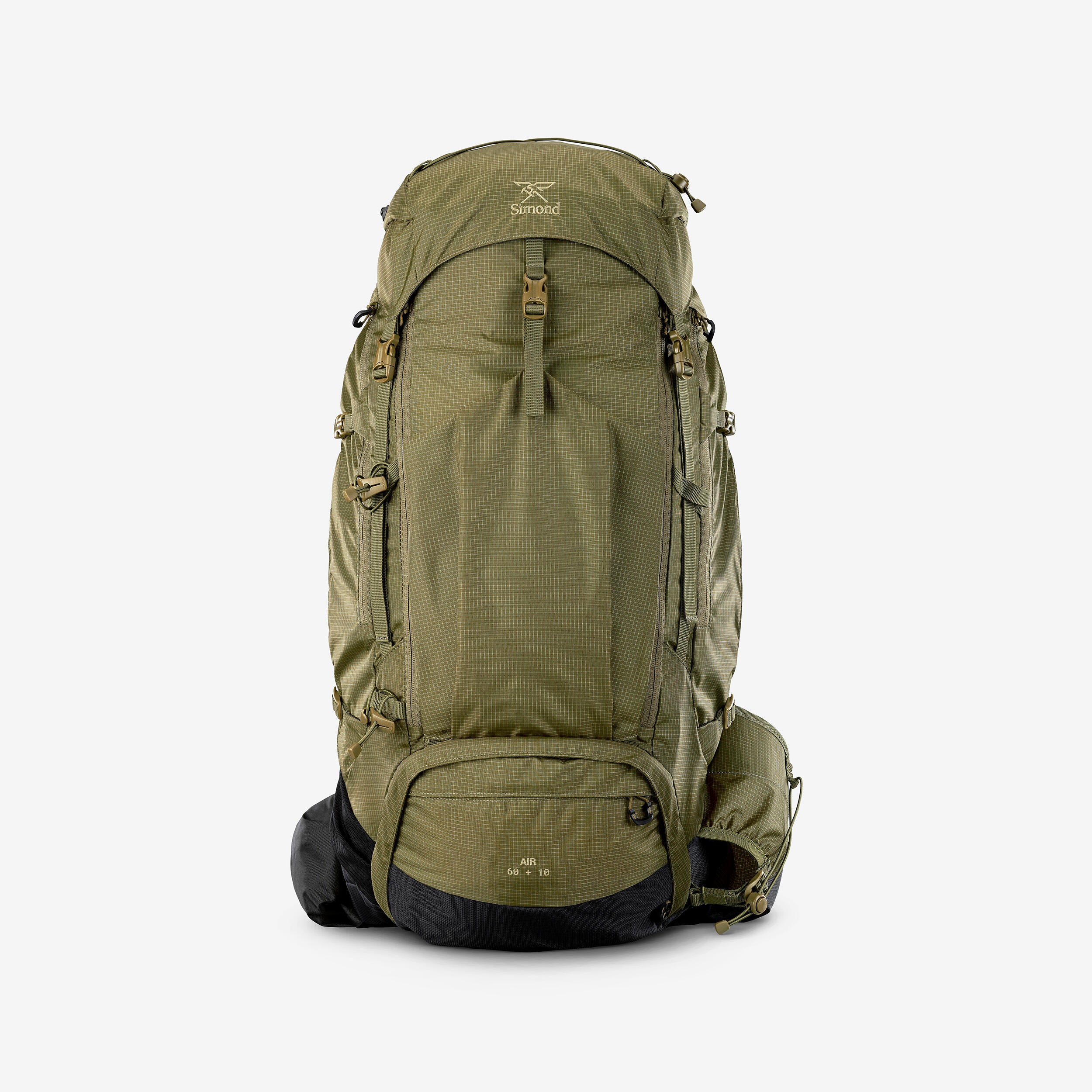 Simond Men's MT500 Air 60 + 10 L Backpacking Pack Golden Olive Green / One Size Simond Men's MT500 Air 60 + 10 L Backpacking Pack Golden Olive Green / One Size