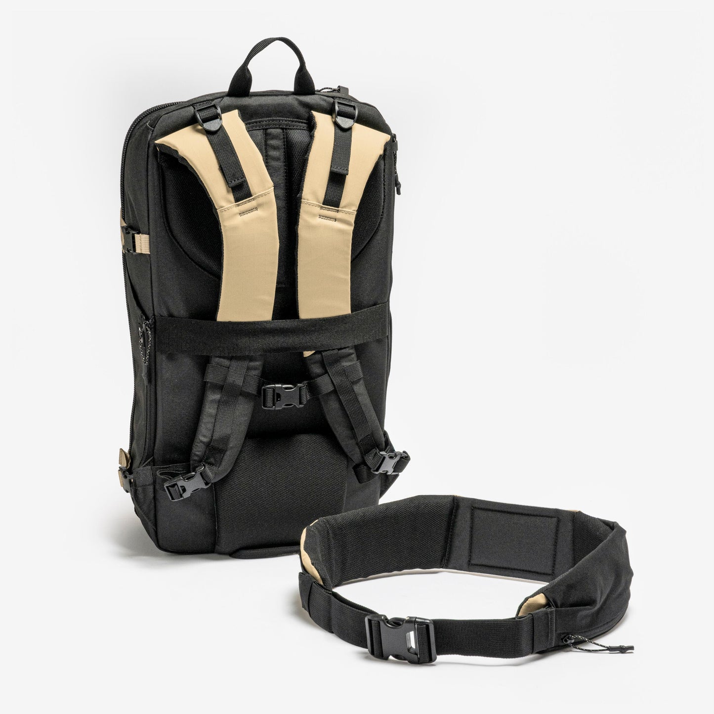 Suitcase-style opening hiking backpack 30 L, Travel 500 Organiser - Beige