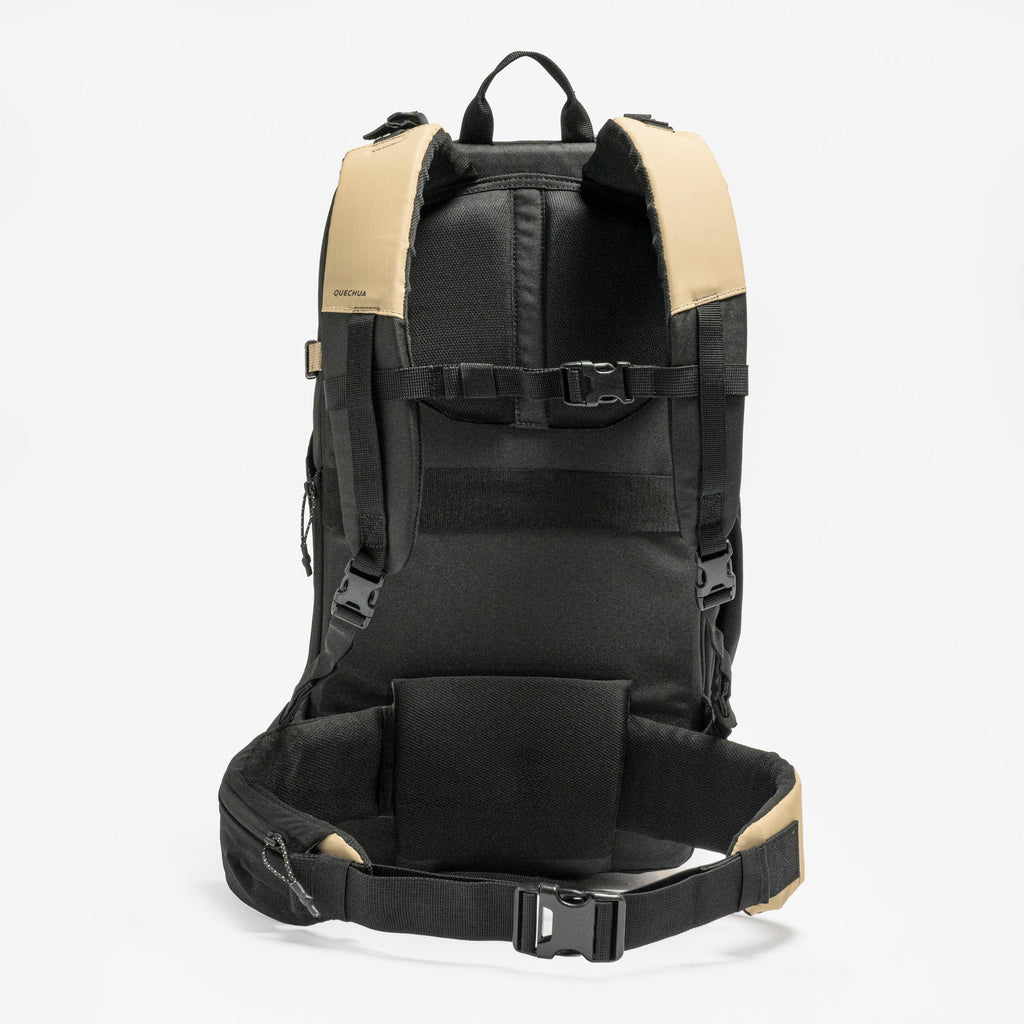 Suitcase-style opening hiking backpack 30 L, Travel 500 Organiser - Beige