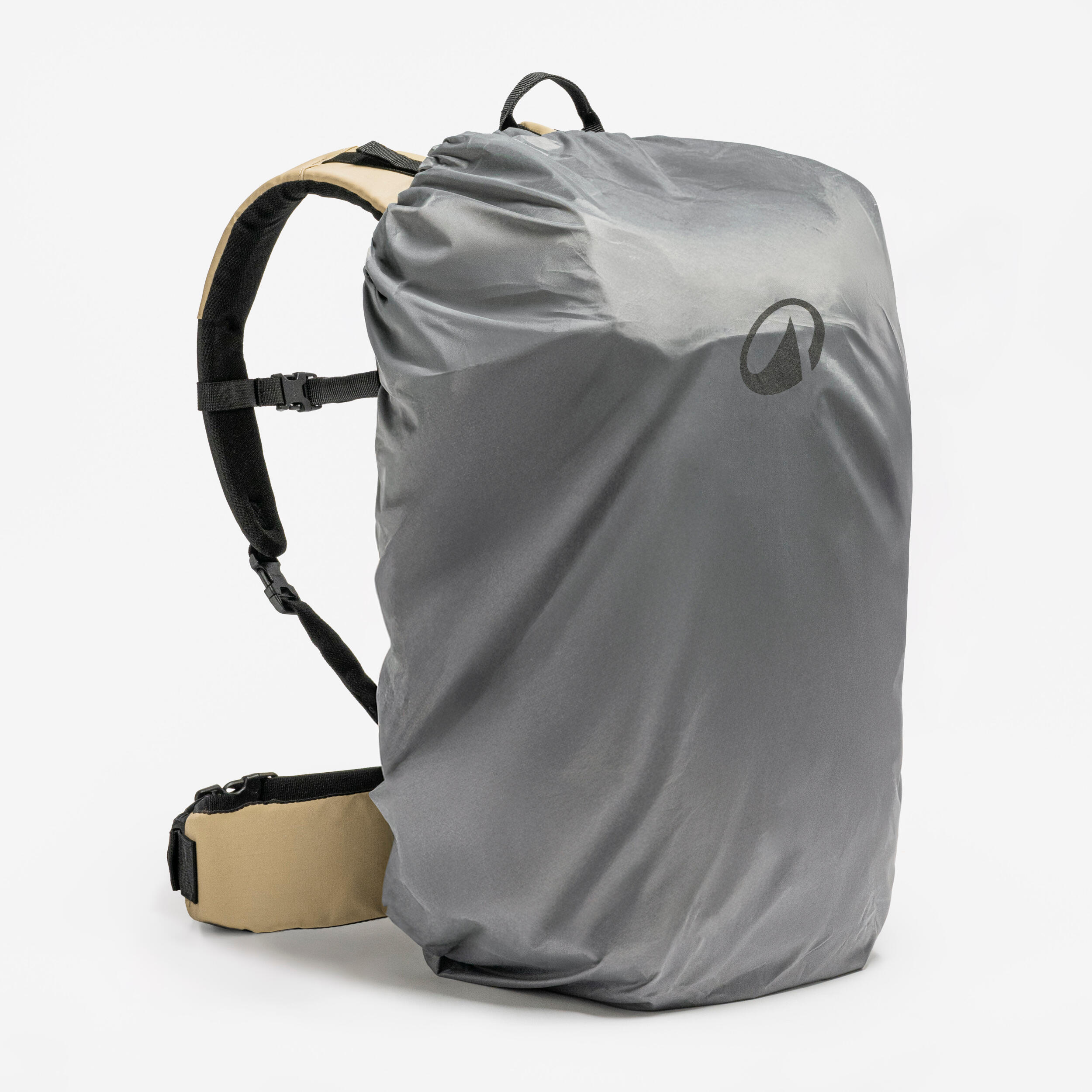 Suitcase-style opening hiking backpack 30 L, Travel 500 Organiser - Beige