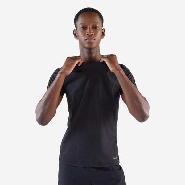 Kalenji Men's Dry, Breathable Running T-Shirt in Black, Size Medium