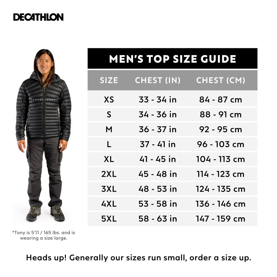 Forclaz Men's MT100 Hooded Down Puffer Jacket | Decathlon
