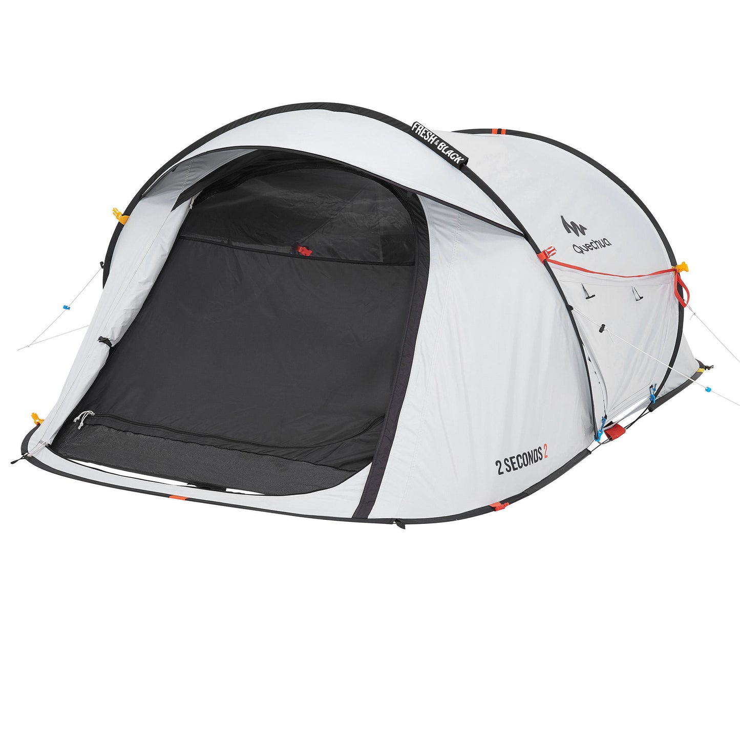 Quechua 2 Second Fresh & Black Waterproof Pop Up Camping Tent 2 Person